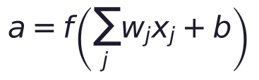 a = f\left(\sum_j w_j x_j + b\right)